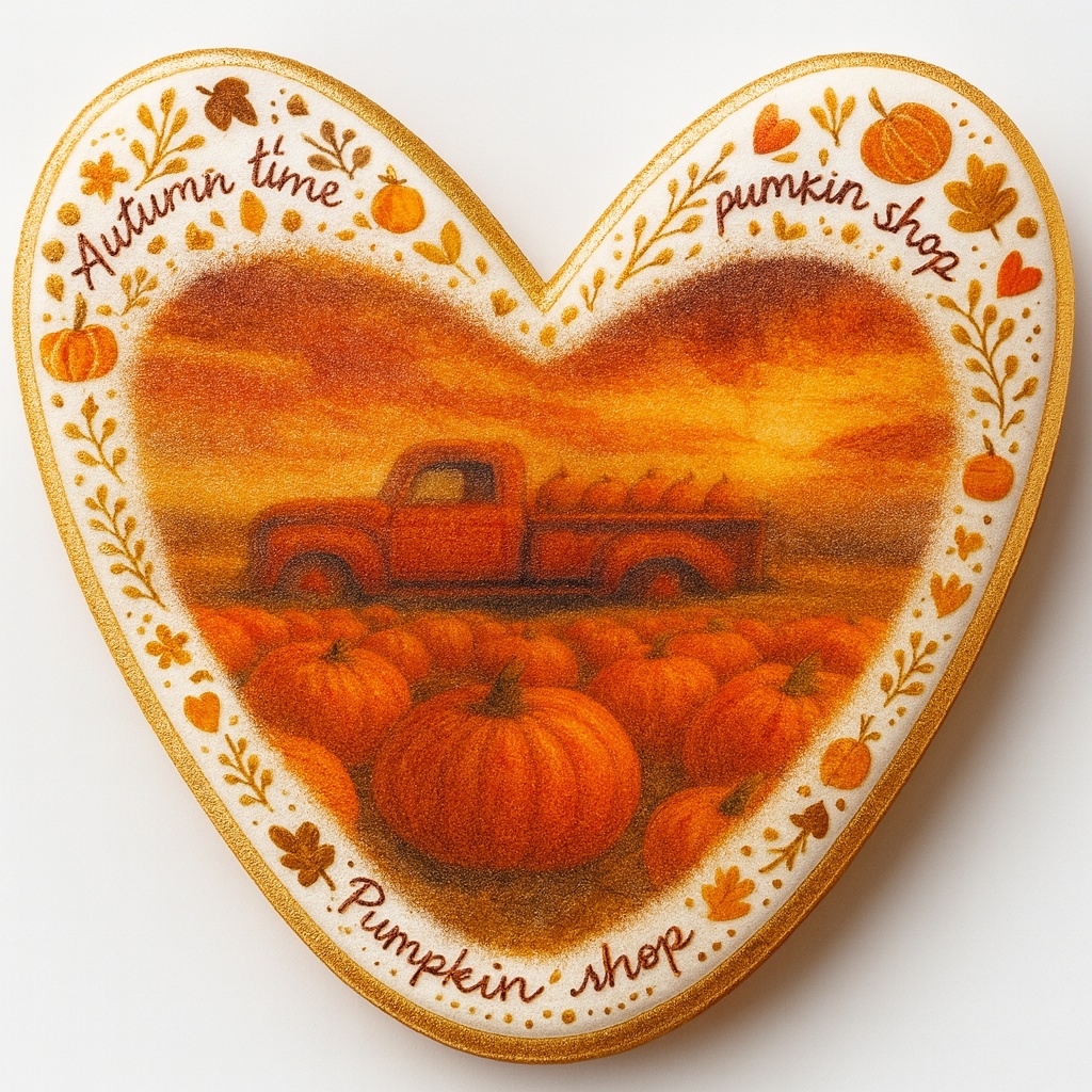 CIASTKO LUKROWANE DYNIA ROZ. L SERCE NO1 JESIEŃ RĘCZNIE ROBIONE